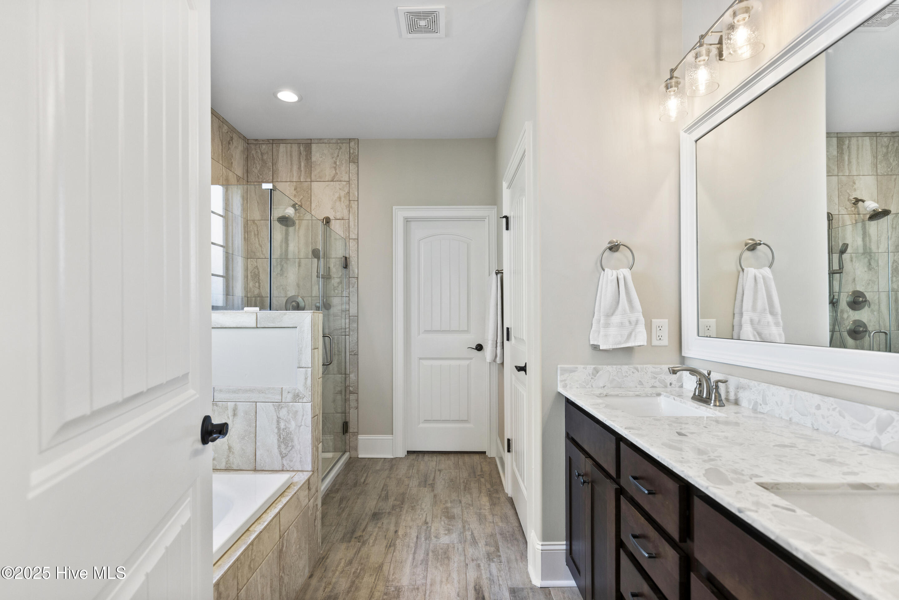 1378 Long Pond Road Southwest Ocean Isle Beach, NC 28469 - Photo 21 of 57 Primary ensuite, custom tile to ceiling