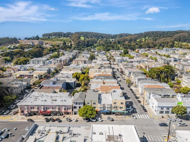 an aerial view of multiple house