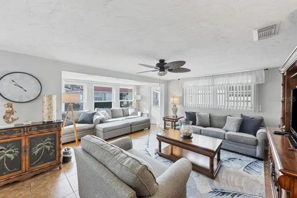 a living room with furniture