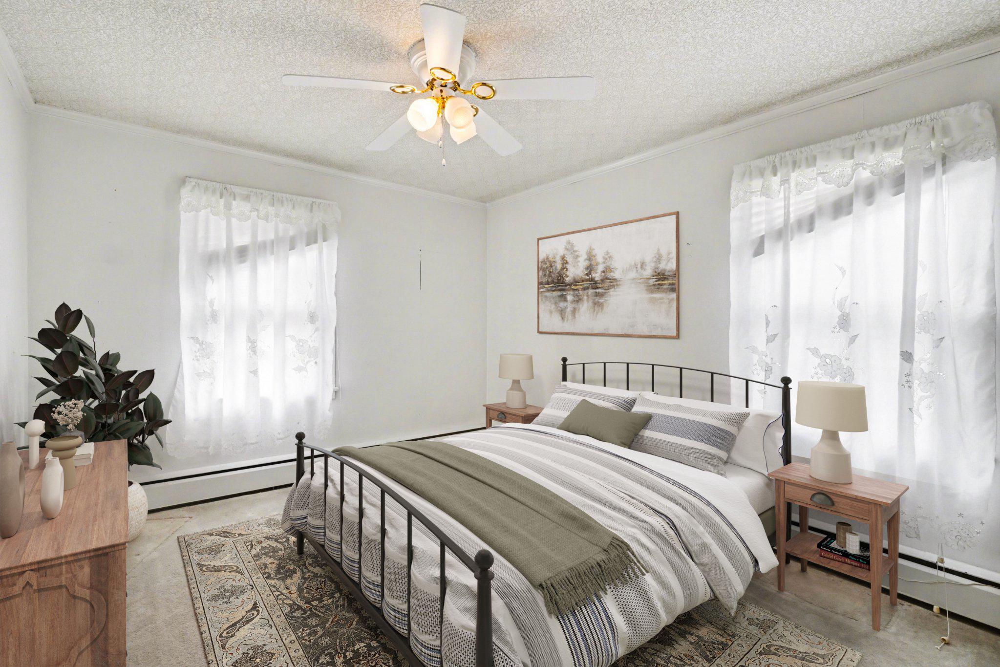 210 West Chestnut Street Cleona, PA 17042 - Photo 6 of 35 a bedroom with a bed and a chandelier
