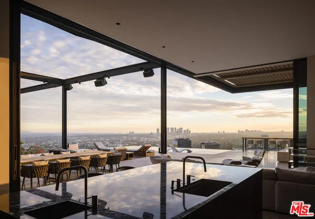 a view of a city from a balcony