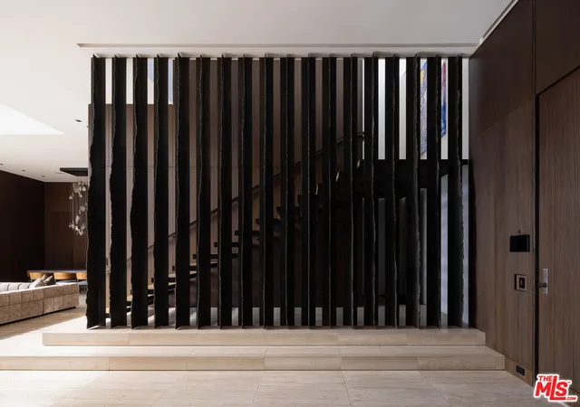 a view of a black door