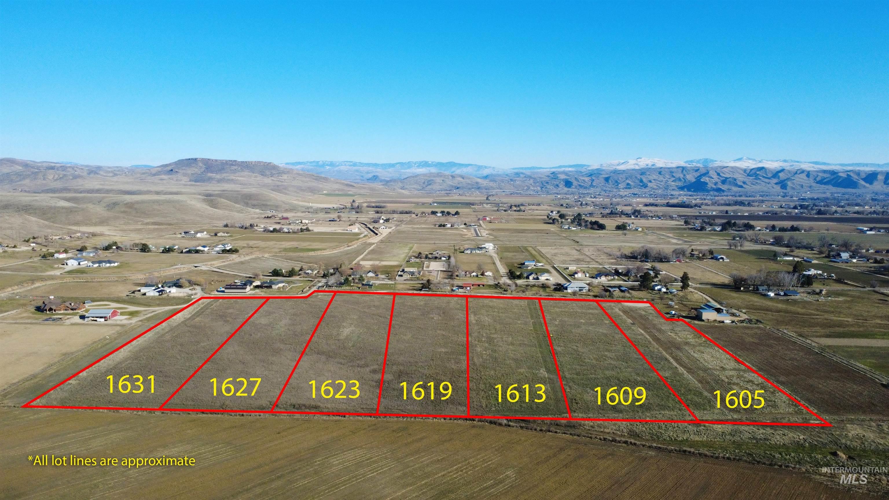 1631 Ruby Lane Emmett, ID 83617 - Photo 3 of 8 Overview of rural landscape with a mountainous background and property parcel outlined