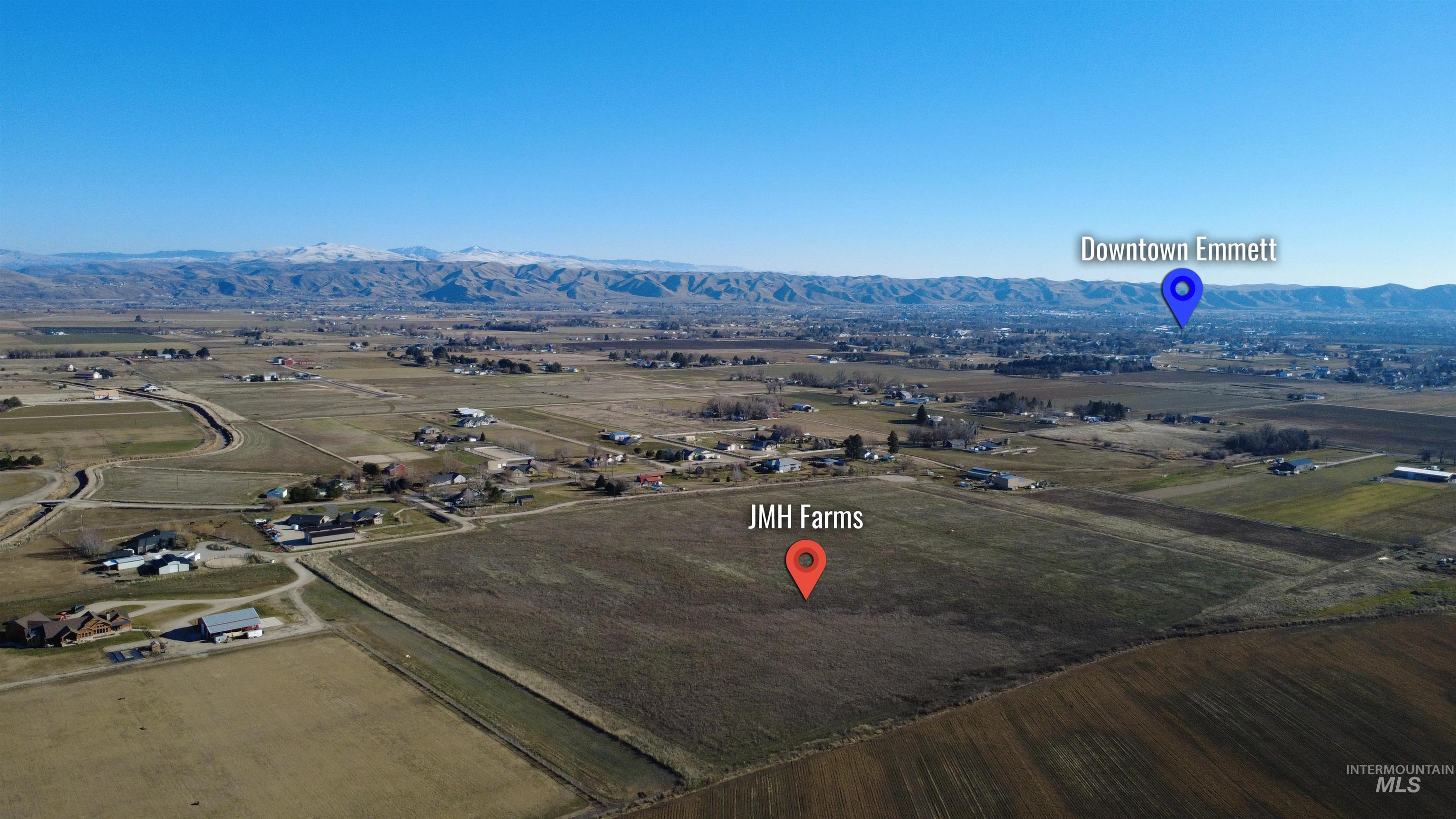 1631 Ruby Lane Emmett, ID 83617 - Photo 4 of 8 Aerial view of sparsely populated area with a mountain backdrop