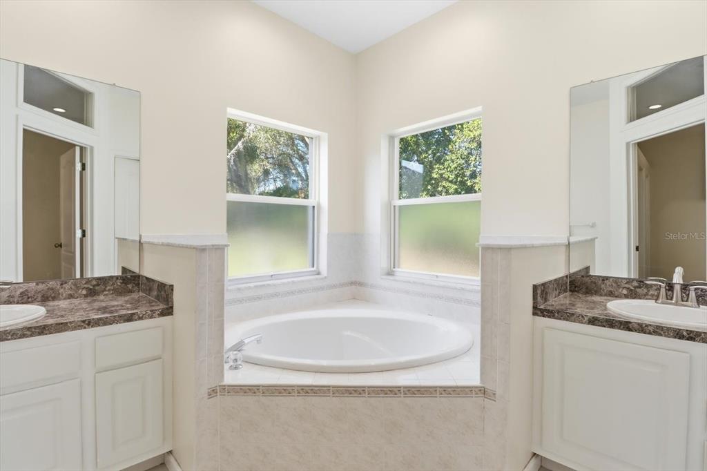 6301 West Glynborne Loop Crystal River, FL 34429 - Photo 32 of 63 a bathroom with a granite countertop sink and a mirror