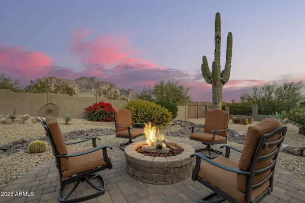 a view of a terrace with sitting area