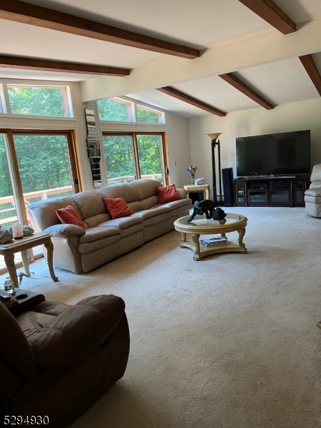 7 Martin Street Newton, NJ 07860 - Photo 15 of 16 a living room with furniture a flat screen tv and a large window