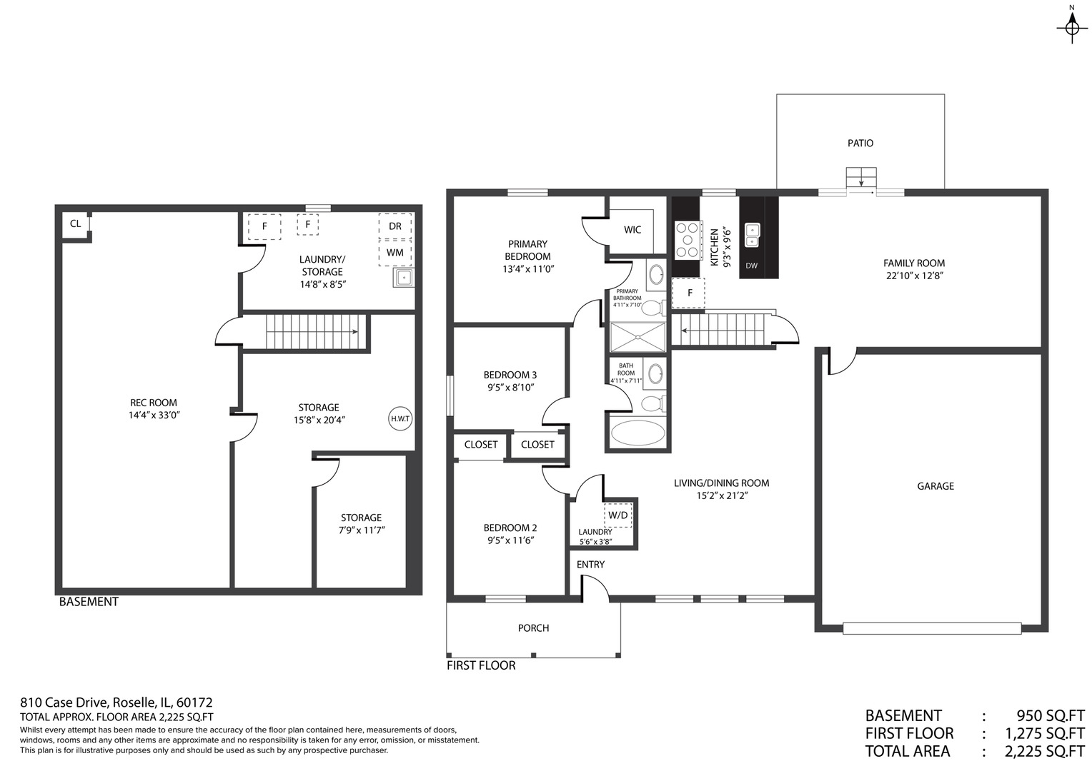 810 Case Drive Roselle, IL 60172 - Photo 34 of 34 a picture of a floor plan