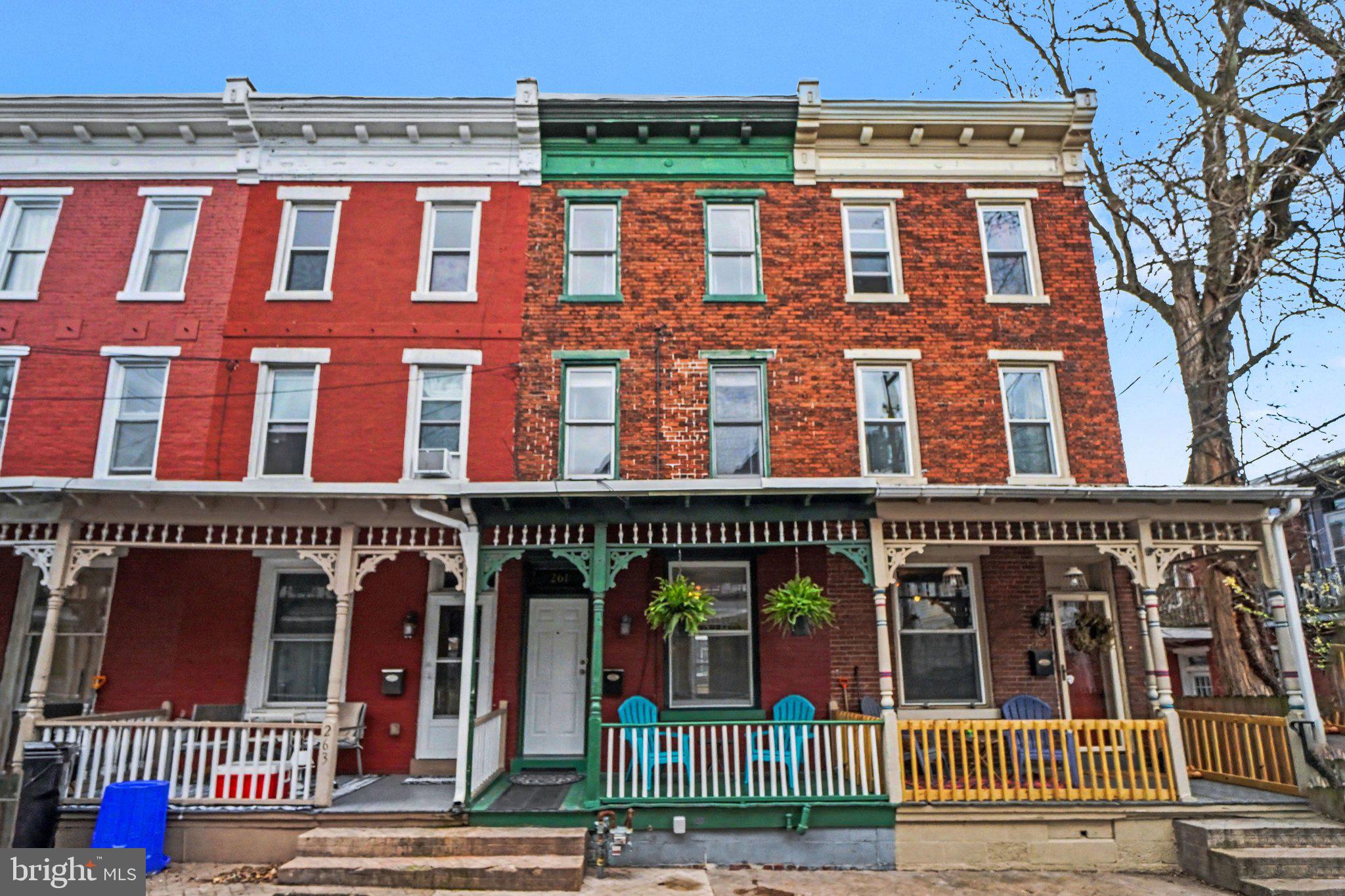 a view of a brick building