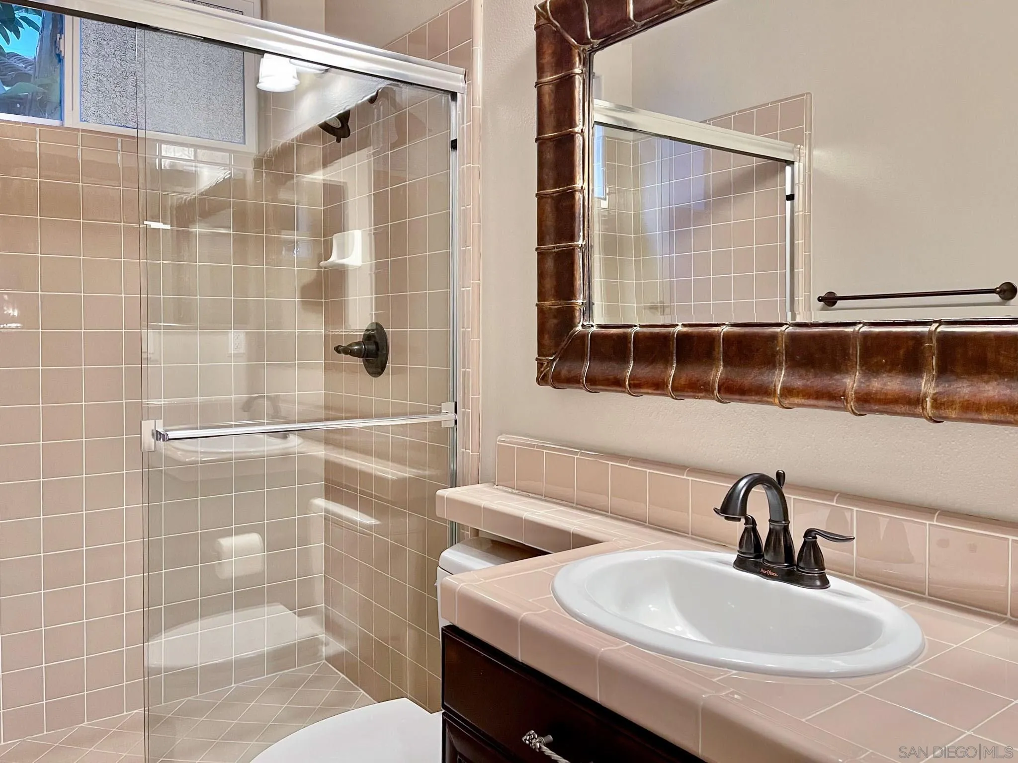 694 Cypress Hills Drive Encinitas, CA 92024 - Photo 25 of 49 a bathroom with a sink and a mirror