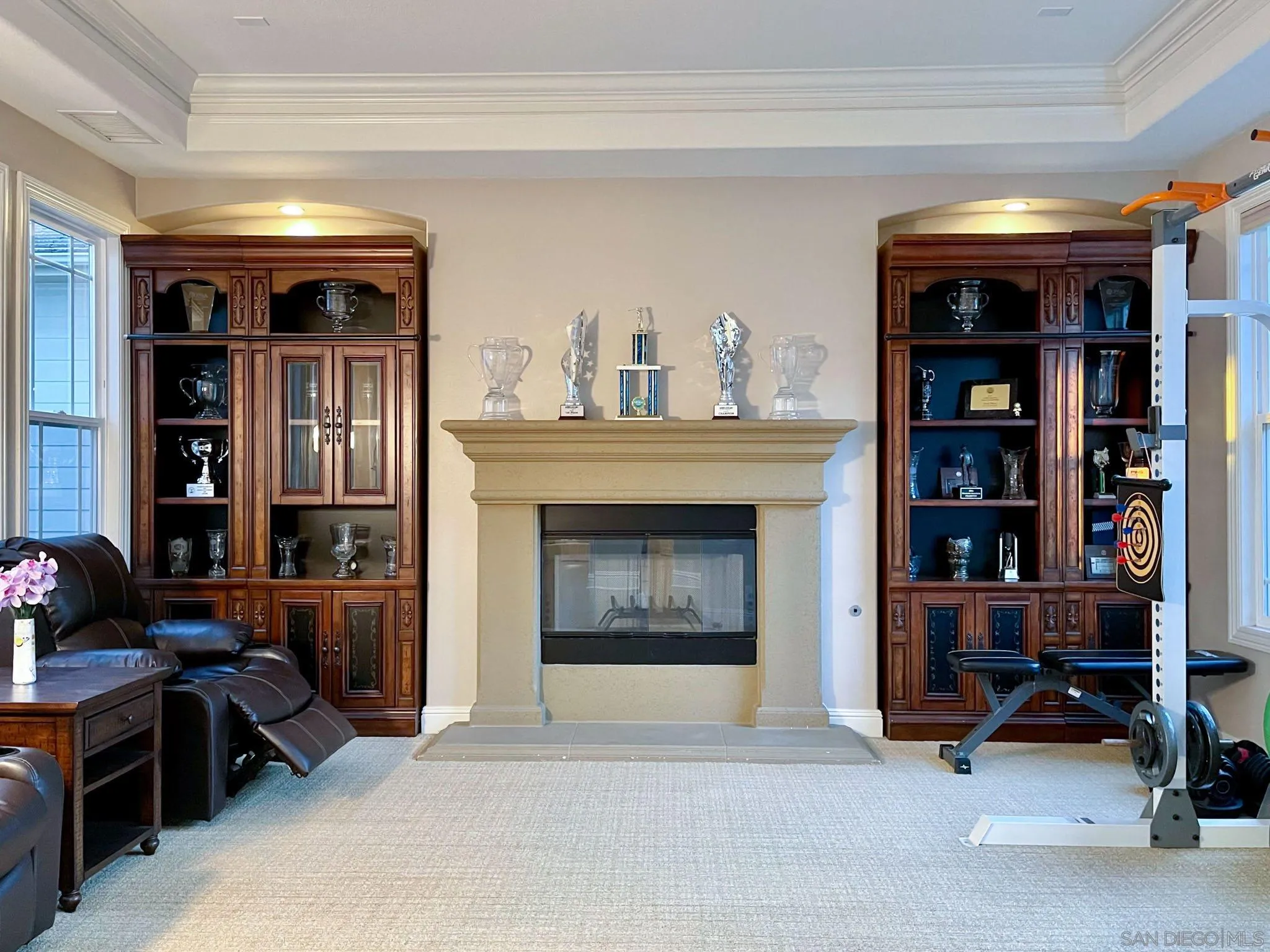 694 Cypress Hills Drive Encinitas, CA 92024 - Photo 10 of 49 a living room with furniture and a fireplace
