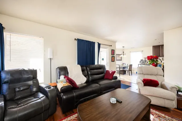 a living room with furniture and a couch