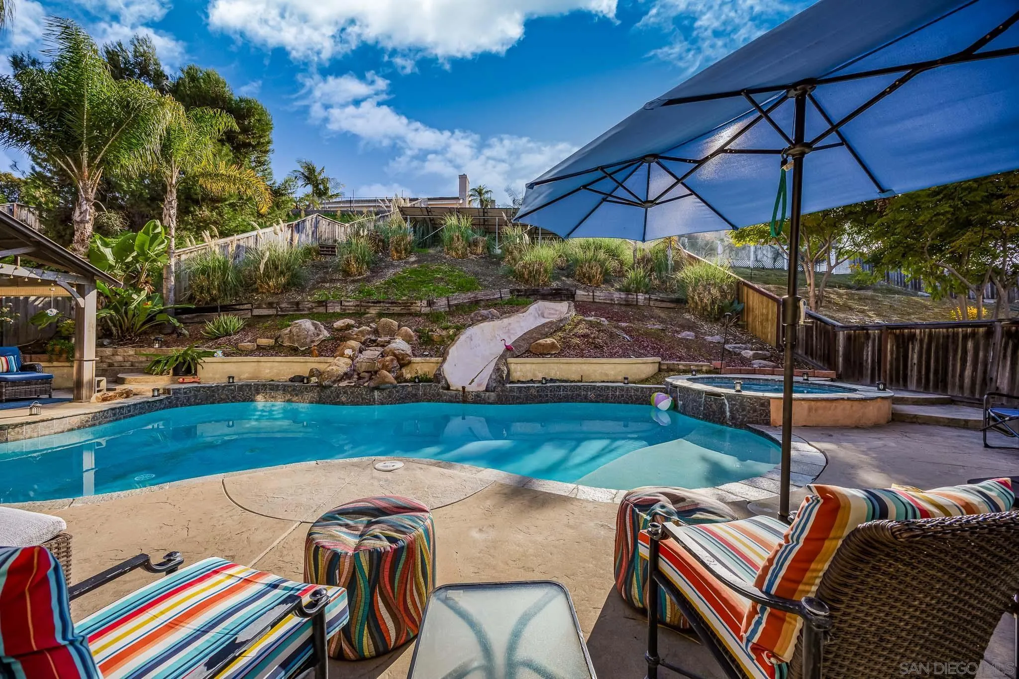 5063 Frazee Road Oceanside, CA 92057 - Photo 37 of 45 a view of a backyard with sitting area