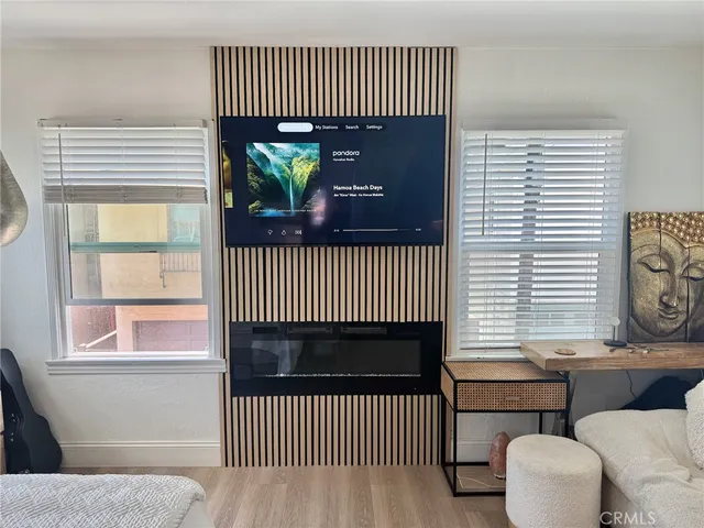 a view of a door and a window