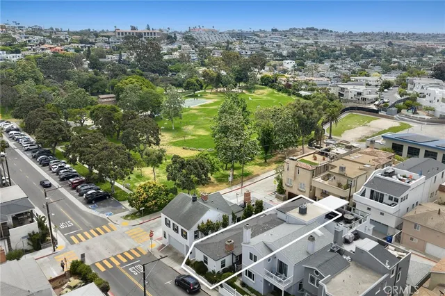 an aerial view of multiple house