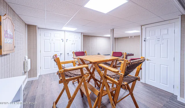 a view of staircase with large windows