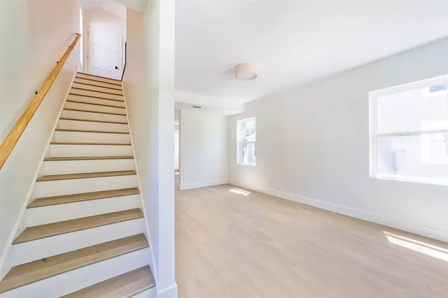 a view of an entryway with stairs