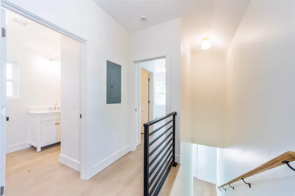 a view of a hallway with entryway