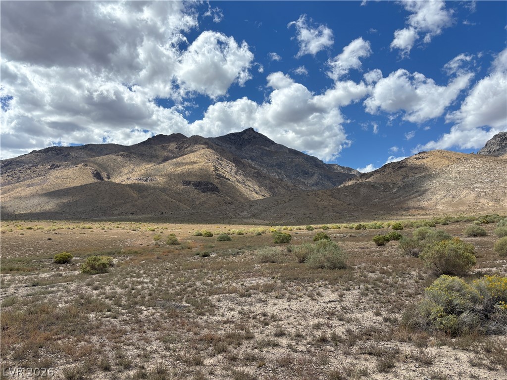 31 (n Spring Valley Ely, NV 89301 - Photo 4 of 10 Dramatic mountain peaks rise high above the natural desert landscape under a cloudy blue sky.