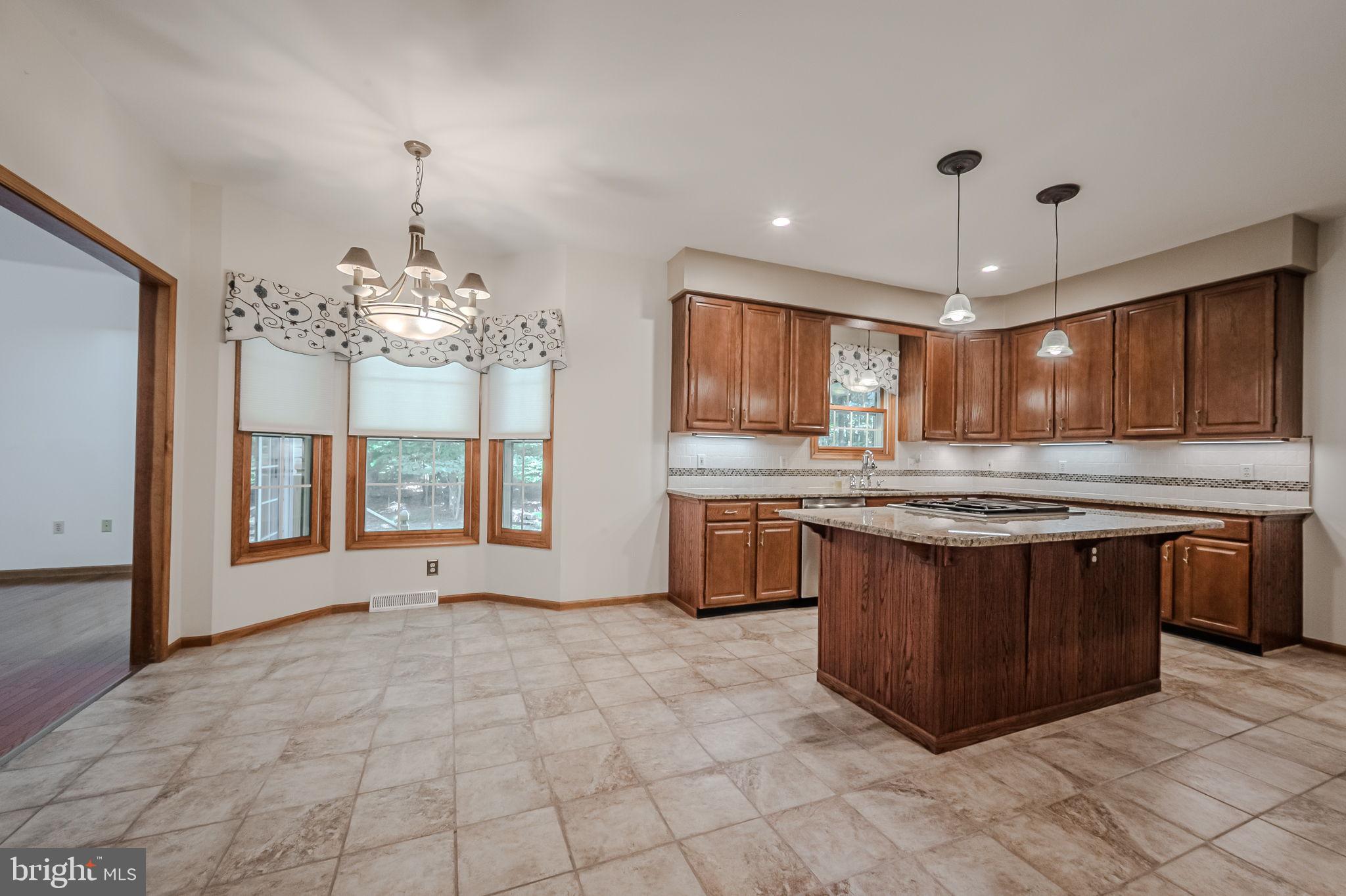 108 Michaels Lane Newark, DE 19713 - Photo 21 of 53 a large kitchen with kitchen island granite countertop a sink counter space cabinetry and a chandelier