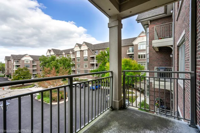 a view of city from a balcony