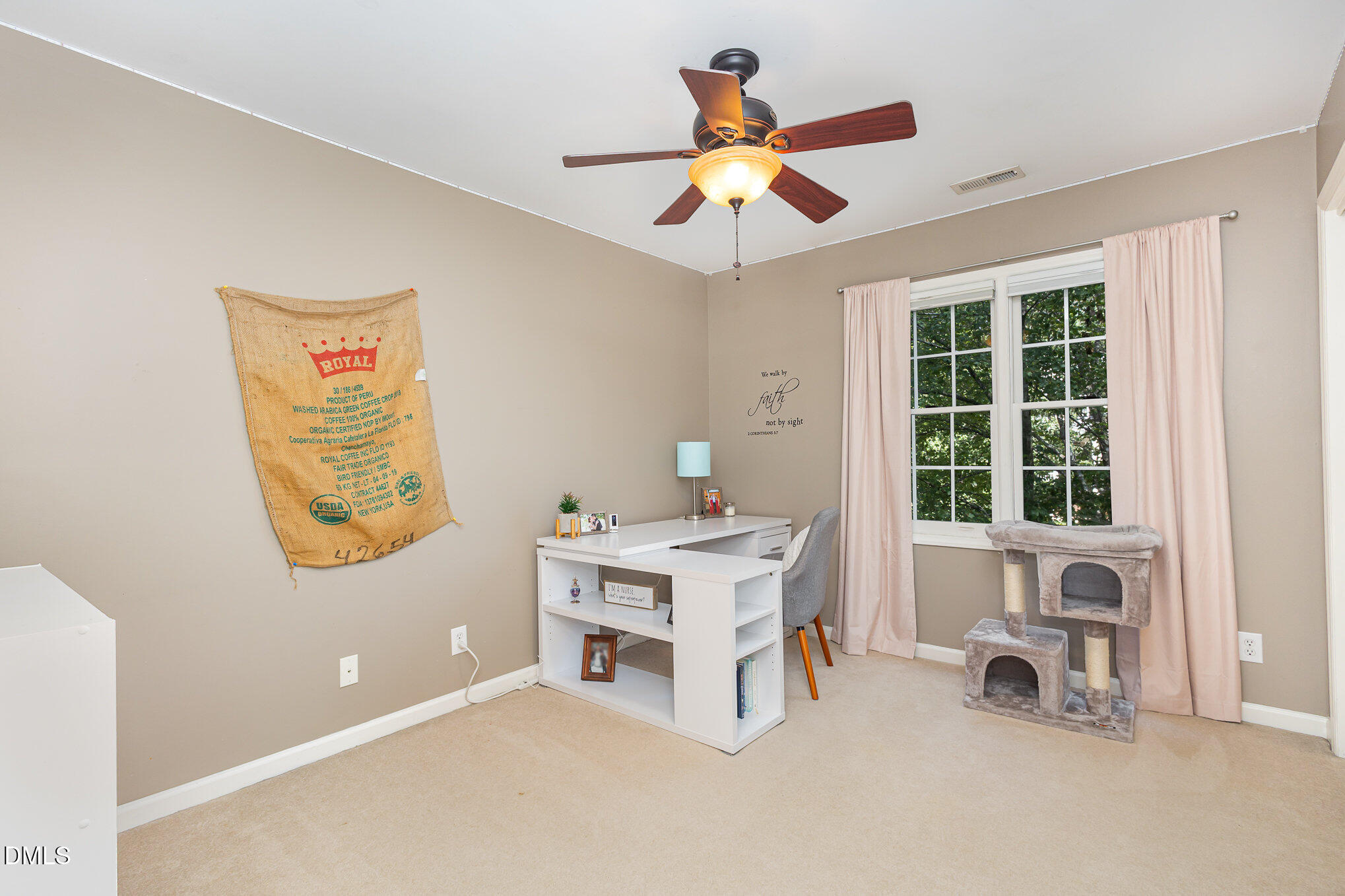 1004 Chancellors Ridge Drive Durham, NC 27713 - Photo 20 of 32 a workspace with furniture window and a ceiling fan