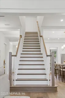 a view of a table and chairs in a kitchen