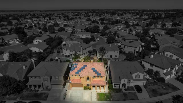 an aerial view of multiple house