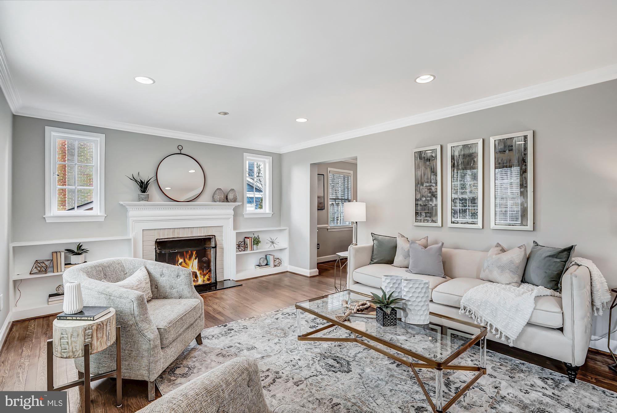 5919 Wilmett Road Bethesda, MD 20817 - Photo 4 of 27 Formal Living Room with Fireplace