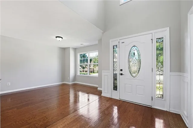 a view of a hallway with window
