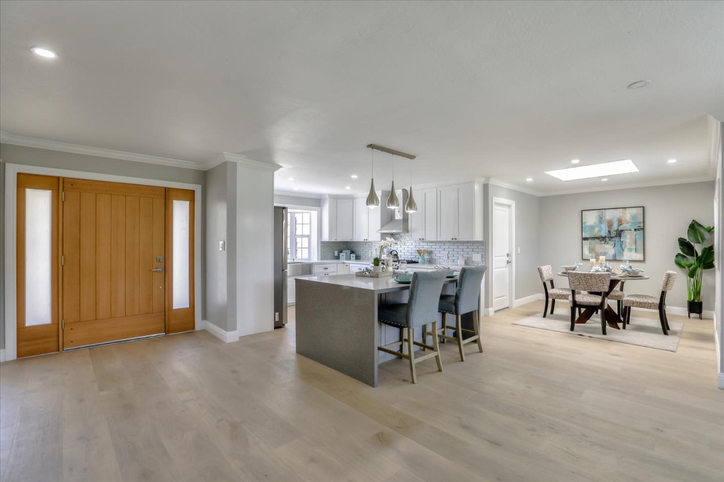 1241 Wasatch Drive Mountain View, CA 94040 - Photo 27 of 66 a view of a dining room with furniture and chandelier