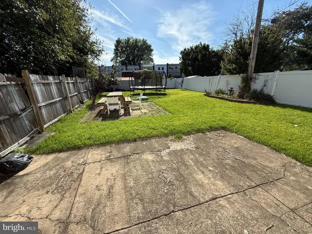a view of a garden with a slide