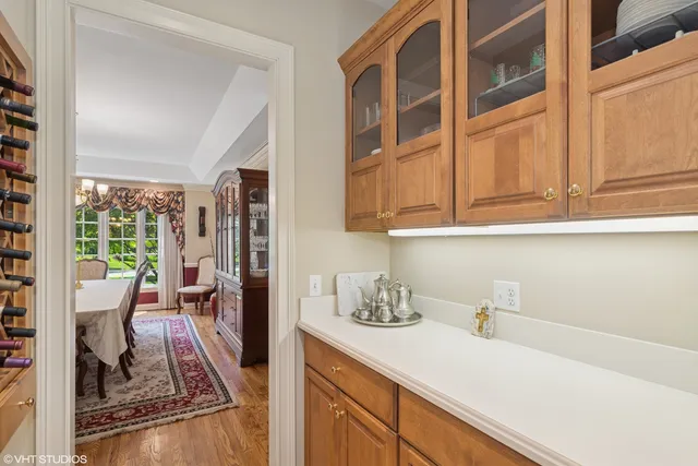 a view of a kitchen with furniture and a window