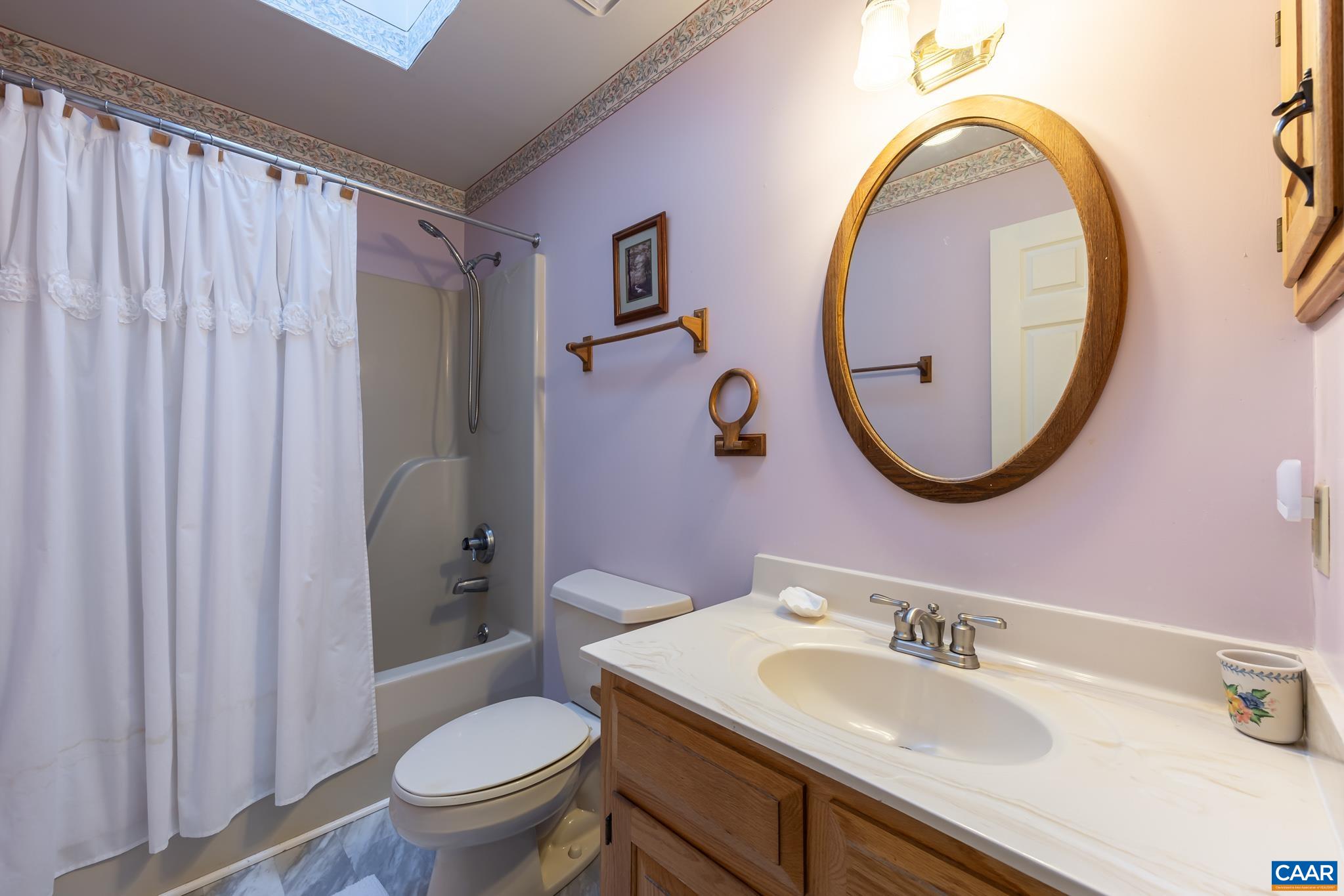 208 Rolling Hills Road Ruckersville, VA 22968 - Photo 33 of 56 a bathroom with a granite countertop toilet a sink and a mirror