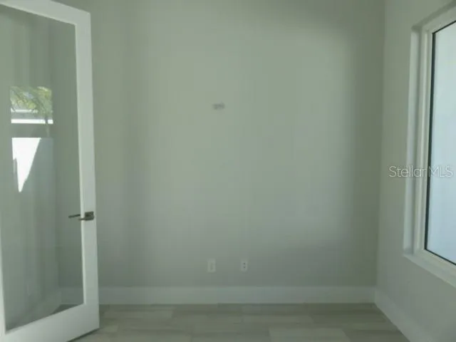 a bathroom with a window