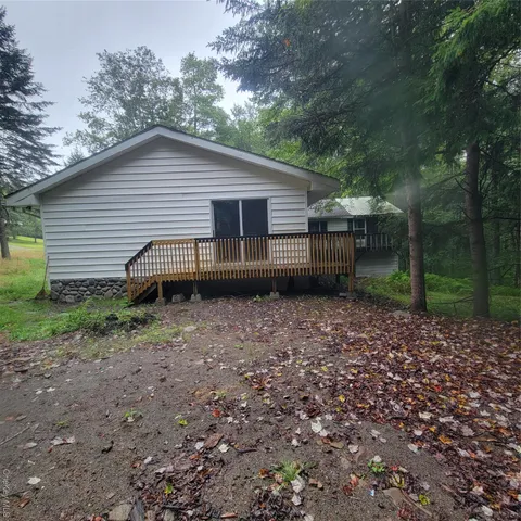 a view of wooden balcony