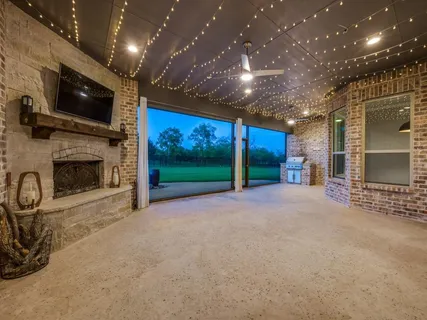 a view of a garden with a lake