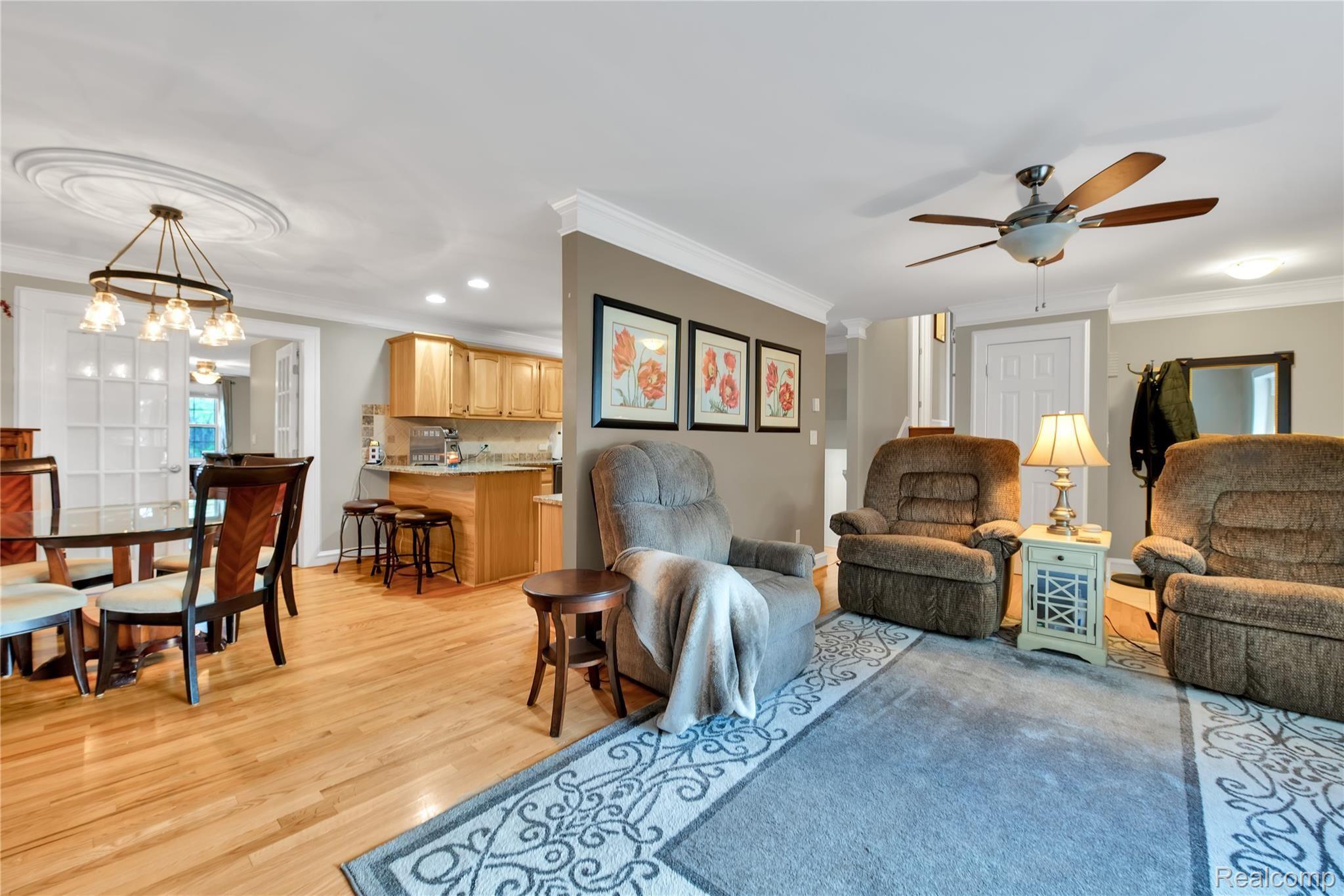 living room to dining area and kitchen