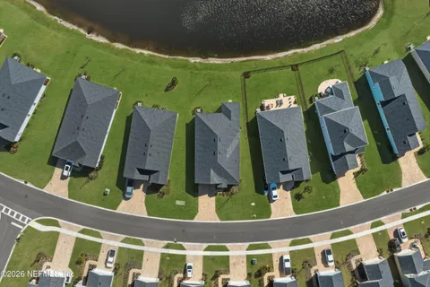an aerial view of a house