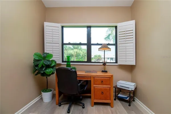 a view of a workspace with a window