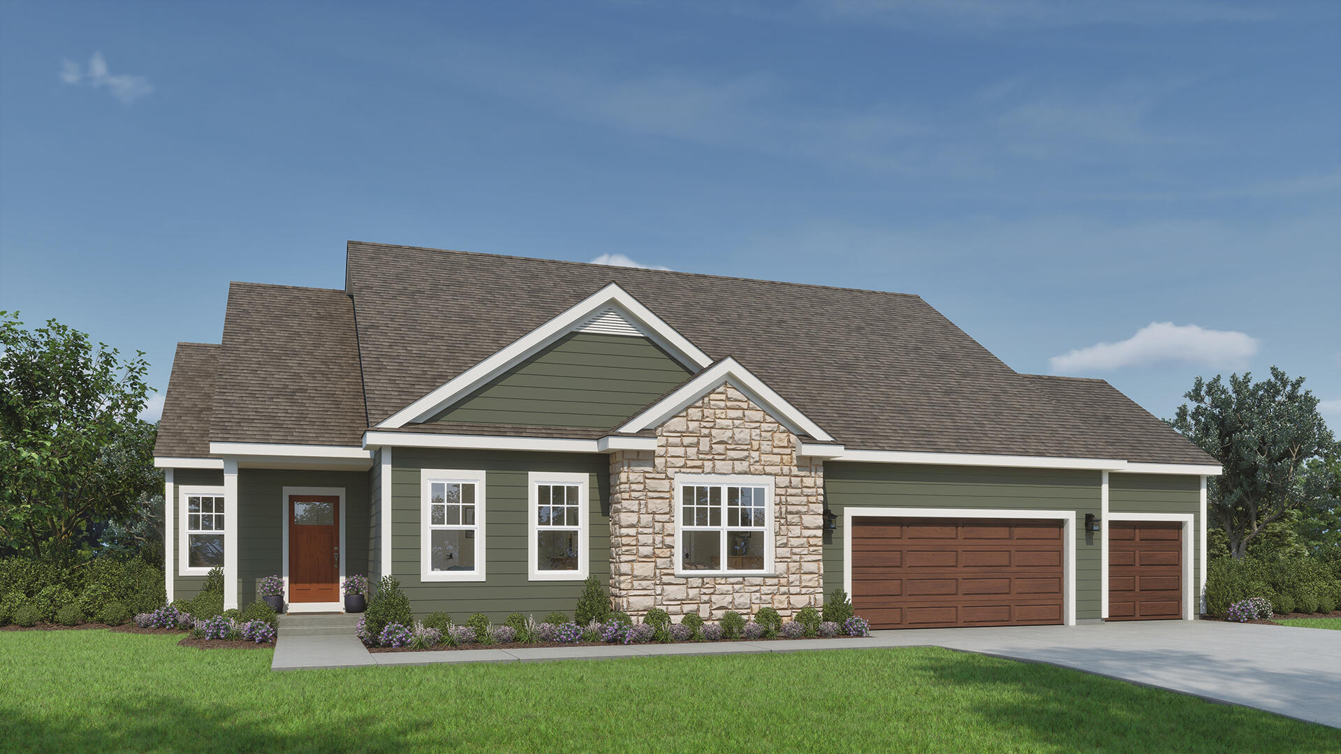 438 Sandstone Street Slinger, WI 53086 - Photo 1 of 5 Driveway & Landscaping not included. Rendering shown may not reflect exact structural options or exterior selections of the home