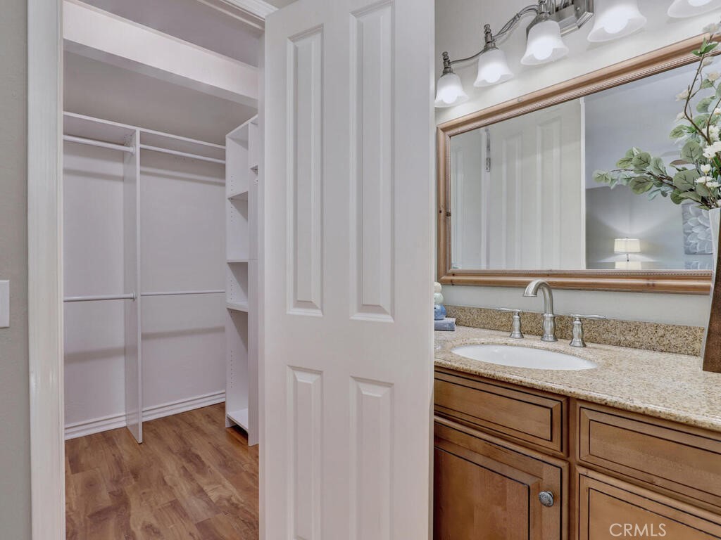 22661 Claude Circle Lake Forest, CA 92630 - Photo 17 of 50 a bathroom with a sink and a mirror