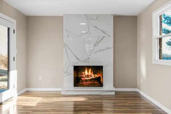 a view of a room with an empty space