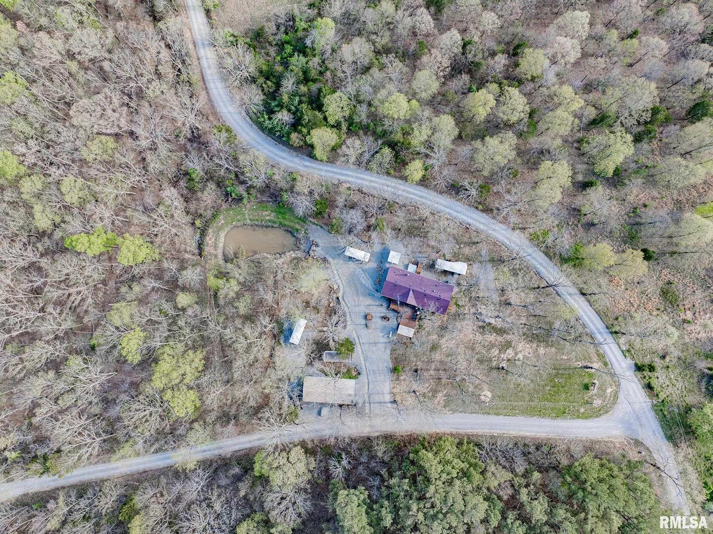 565 Dutton Chapel Road Herod, IL 62947 - Photo 26 of 54 an aerial view of a house with a yard
