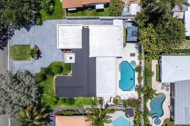 an aerial view of multiple house