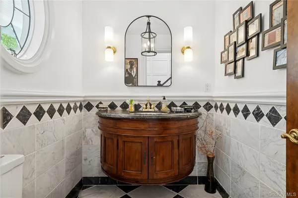 a view of a wooden door with a of a sink