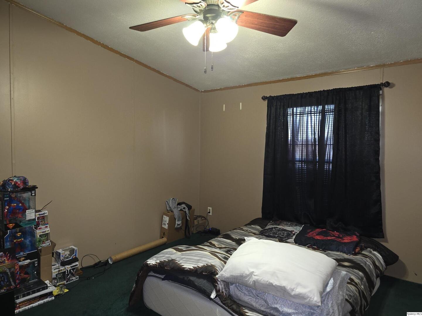 1103 East Main Augusta, IL 62311 - Photo 10 of 27 a bedroom with a bed and a chandelier