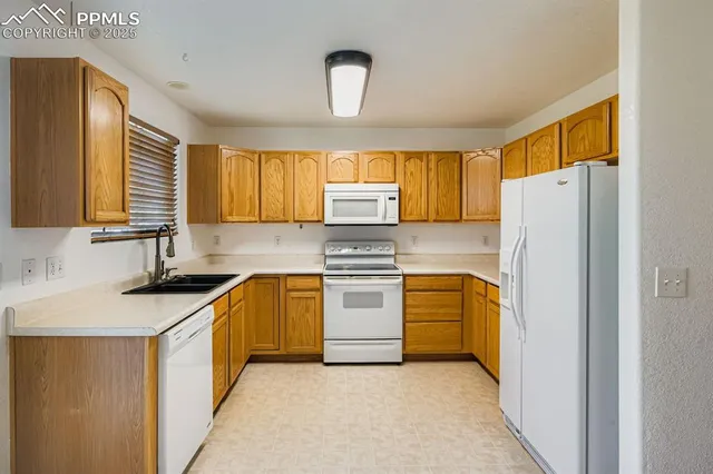 a view of a room with a window