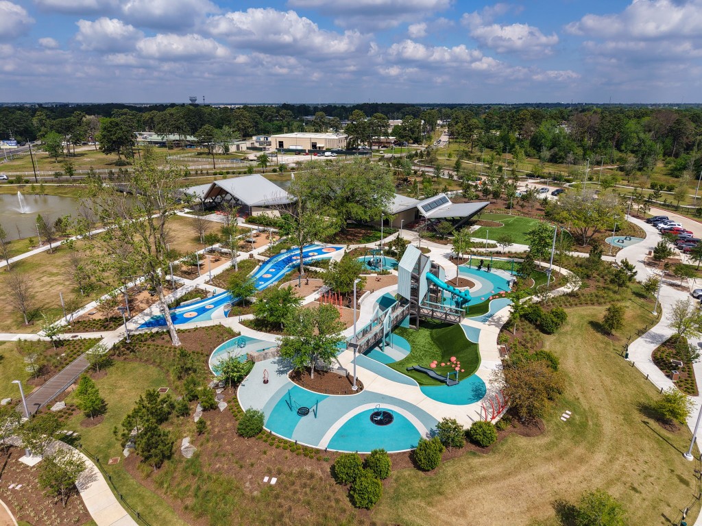 5318 Wisteria Brook Lane Spring, TX 77379 - Photo 43 of 50 an aerial view of residential house with outdoor space and a lake view