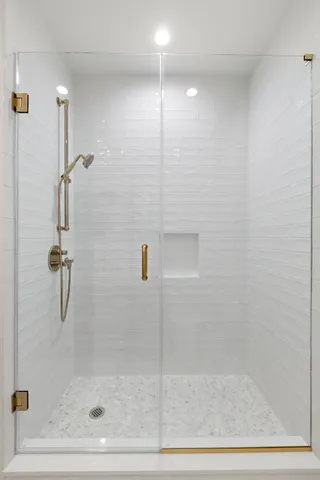 a bathroom with a shower